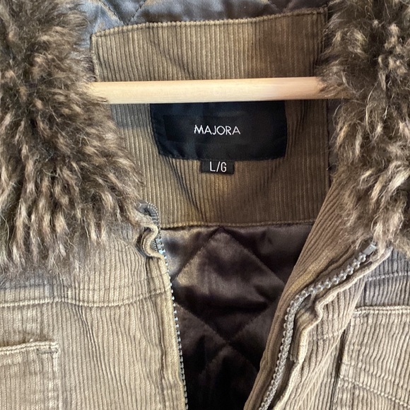 Corduroy Jacket with Fur Trim - Picture 2 of 6